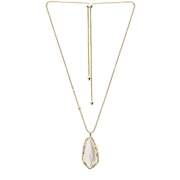 KENDRA SCOTT 💥RARE💥 Zayne Long Gold Necklace w Mother of Pearl Pendant - Picture 1 of 8